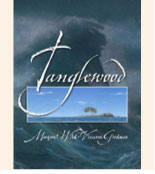 Book cover with an image of an island and a wave