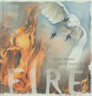 Sulphur crested cockatoo escaping flames on cover