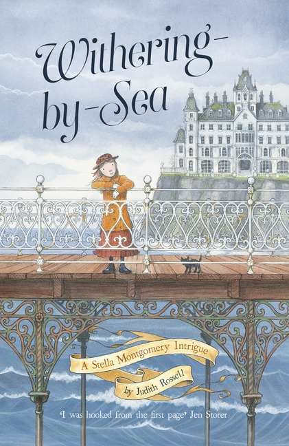 A girl on a pier with iron lattice work on cover