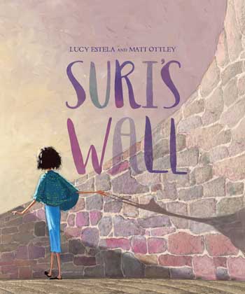 Suri runing his hands along the bricks of the wall on the cover