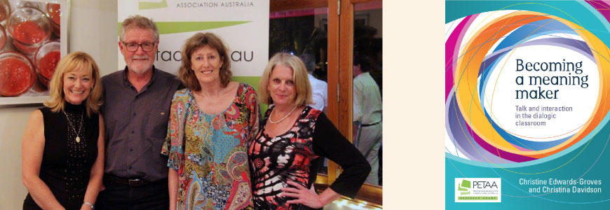 From left Christine Edwards-Groves, Peter Freebody, Christina Davidson and Robyn Cox, with publication cover on right From left Christine Edwards-Groves, Peter Freebody, Christina Davidson and Robyn Cox, with piublication cover on right
