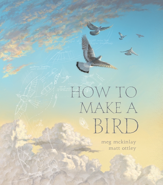 Birds in the sky on the cover of How to Make a Bird