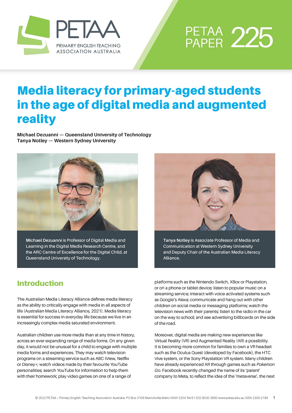 PP225: Media literacy for primary-aged students.....
